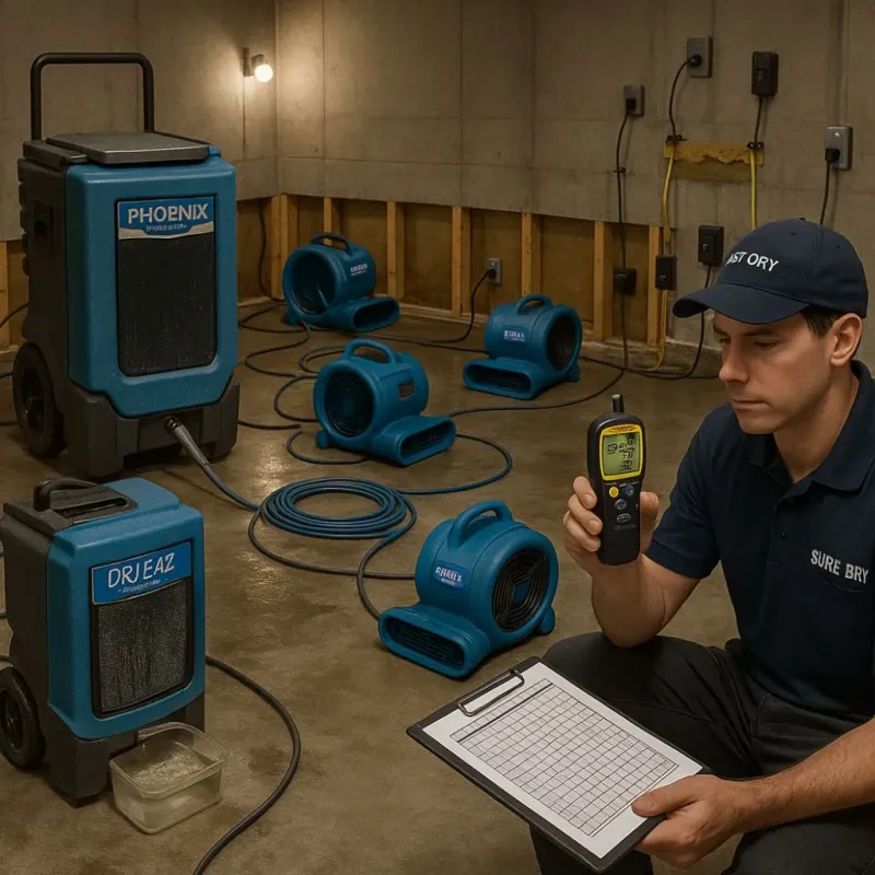 Structural Drying and Dehumidification process in Englewood, OH
